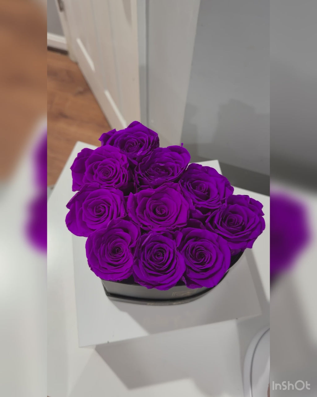 Heart Box Roses /Lilac